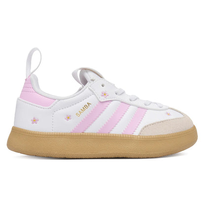 Adidas Samba Quickon K KK0457 – Bianco, sneakers bambine e ragazze in ecopelle, scarpe ragazza per il tempo libero da abbinare a jeans e outfit casual