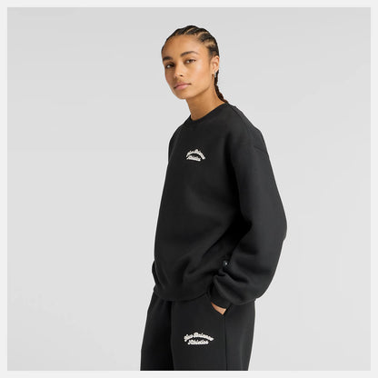 NEW BALANCE NEW LINEAR HERITAGE FLEECE CREW - BLACK WT53516BK
