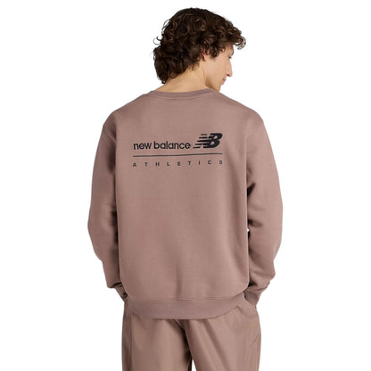 NEW BALANCE LINEAR GRAPHIC FLEECE CREW - EARTH SHADOW MT53529EAS