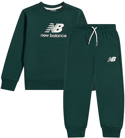 New Balance FT Stacked Logo Crew & Jog Set LAKB0321-NOG | Unisex Bambino | Nordic Green