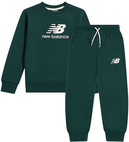New Balance FT Stacked Logo Crew & Jog Set LAKB0321-NOG | Unisex Bambino | Nordic Green