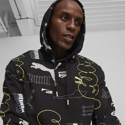 PUMA CLASSICS BRAND LOVE AOP HOODIE TR BLACK-AOP 624300-01