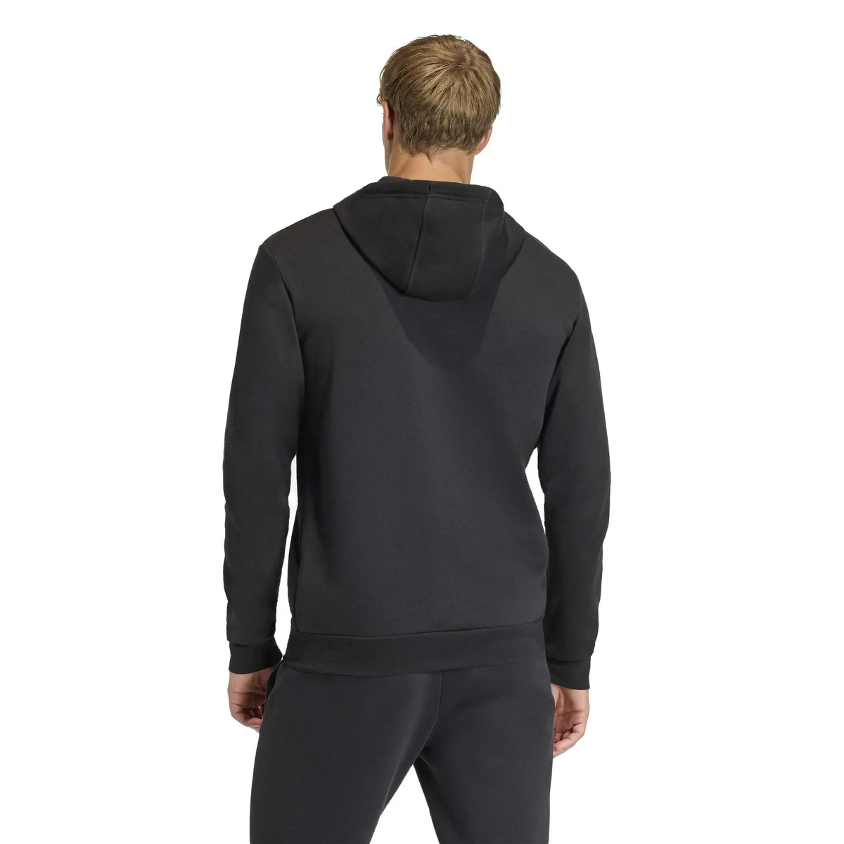 Adidas Entrada 26 KF5945 – Nero felpa uomo in fleece con cappuccio e zip, abbigliamento sportivo autunno inverno da abbinare a tute e pantaloni casual