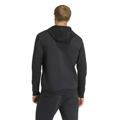 Adidas Entrada 26 KF5945 – Nero felpa uomo in fleece con cappuccio e zip, abbigliamento sportivo autunno inverno da abbinare a tute e pantaloni casual