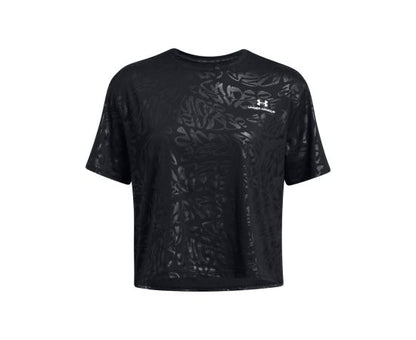 UNDER ARMOUR RUSH ENERGY EMBOSS CROP SS 1383640-001