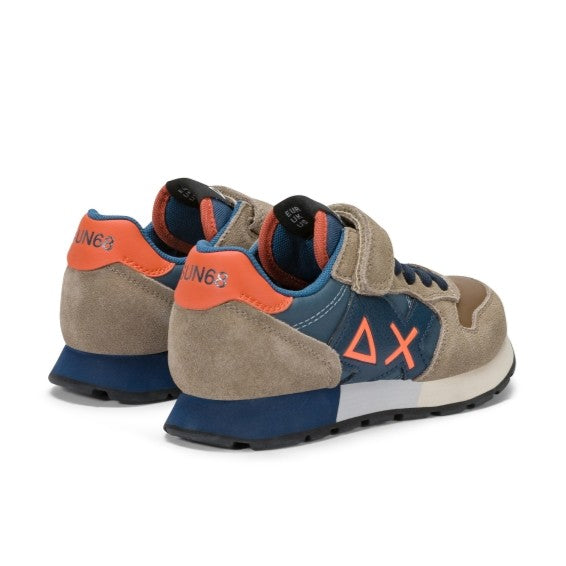 Sun68 Jaki Bicolor Z46322K-77 – Marrone/Blu | Scarpe sportive bambino dal design bicolore, sneakers casual per completare outfit dinamici ogni giorno