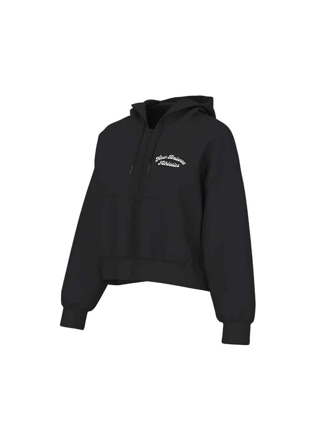 NEW BALANCE LINEAR HERITAGE FLEECE FULL ZIP - BLACK WJ53509BK