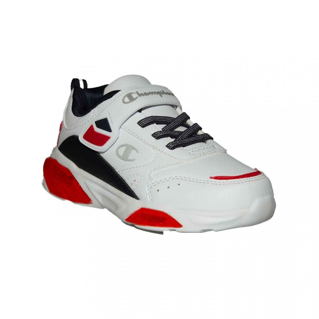 CHAMPION WAVE PU B PS LOW CUT SHOE WHT/NNY/RED S32818-WW005