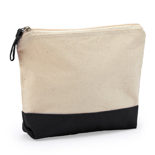 Roly Beauty case bicolore multiuso in cotone 280gr/m2. Cerniera con manico di cotone in tinta. DOEL