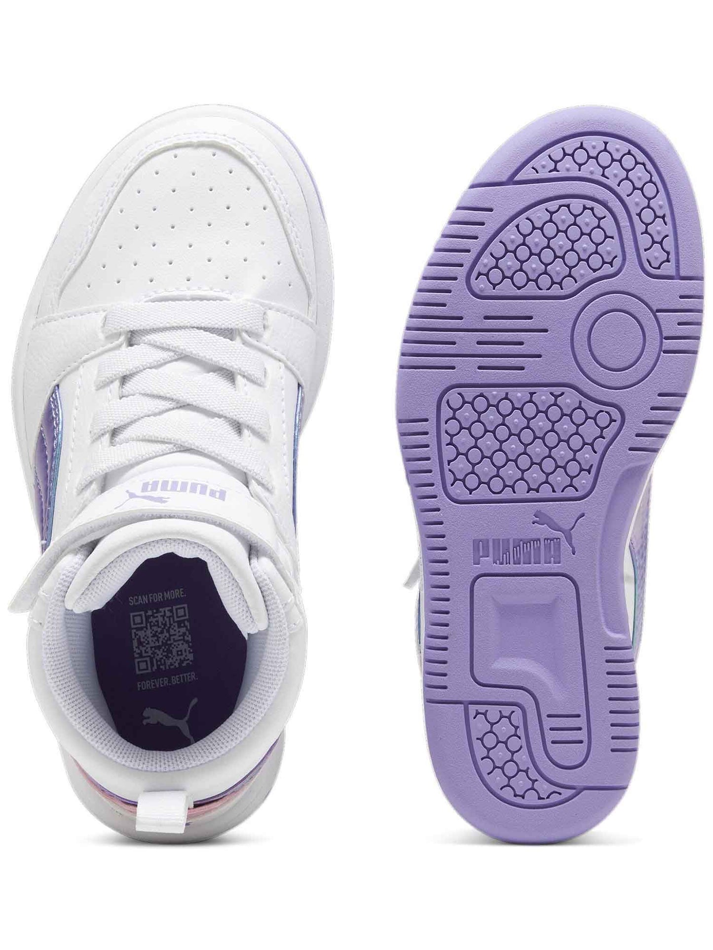 PUMA REBOUND V6 MID BOUNCY SKY AC+ PS PUMA WHITE-LAVENDER ALERT-MAUVED OUT 398726-01