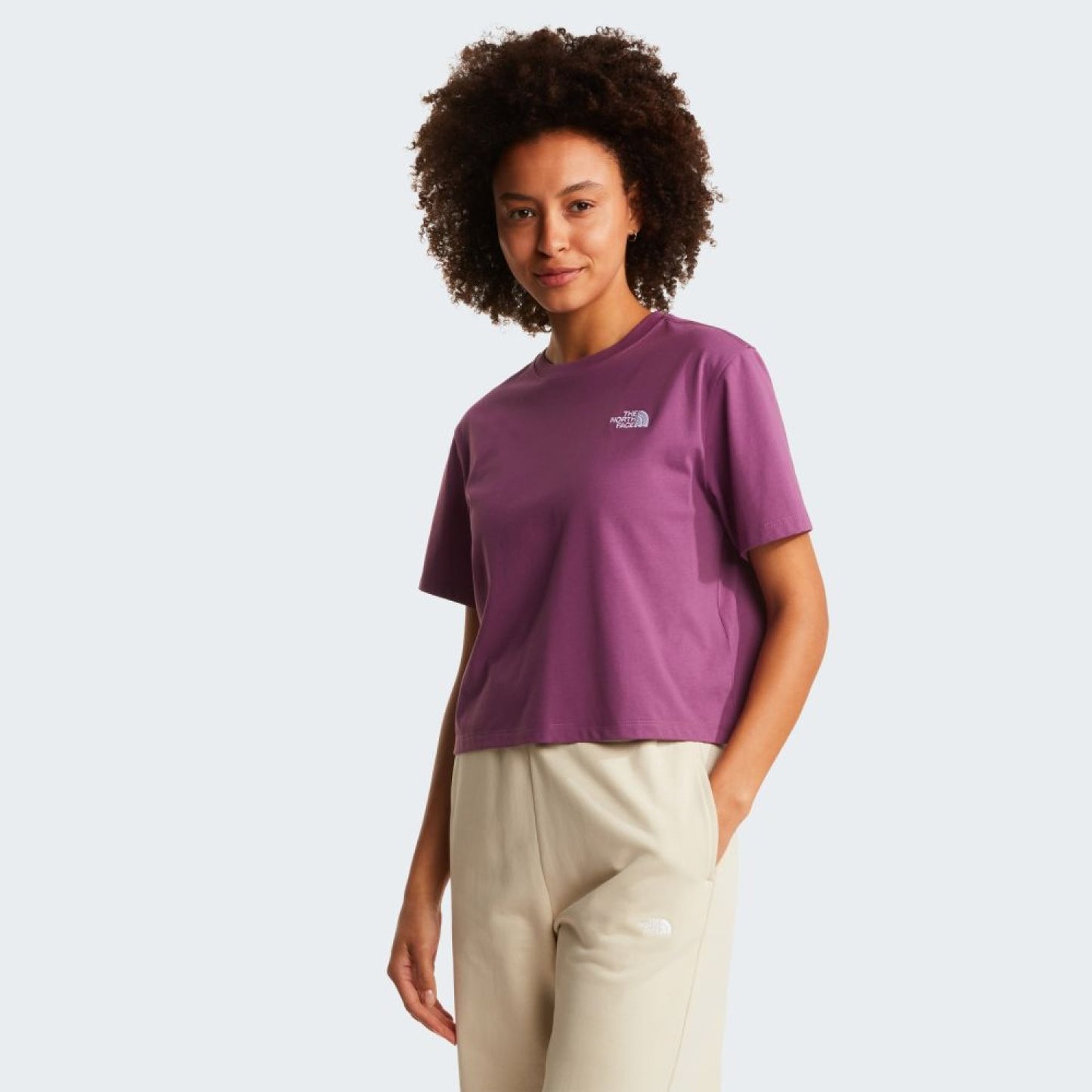 THE NORTH FACE W EVOLUTION SIMPLE DOME CROP RLX SS TEE CHROMA PURPLE NF0A8FDHG4Y1