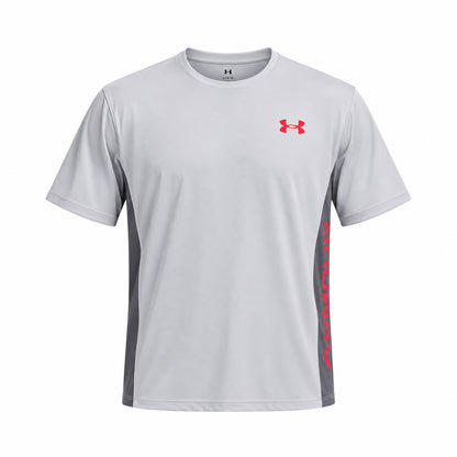Under Armour UA Tech Utility SS 6013801-011 – T-shirt uomo grigio chiaro a manica corta in tessuto tecnico traspirante per sport e tempo libero attivo