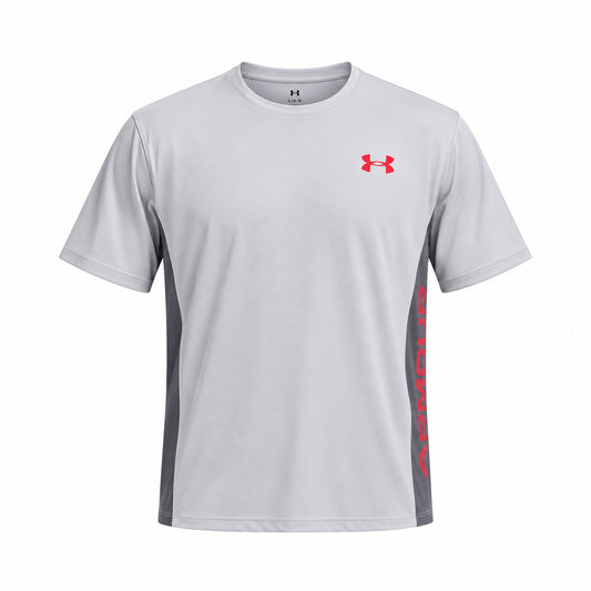 Under Armour Ua Tech Utility Ss 6013801-011 – T-shirt uomo grigio chiaro a manica corta in tessuto tecnico traspirante per sport e tempo libero attivo