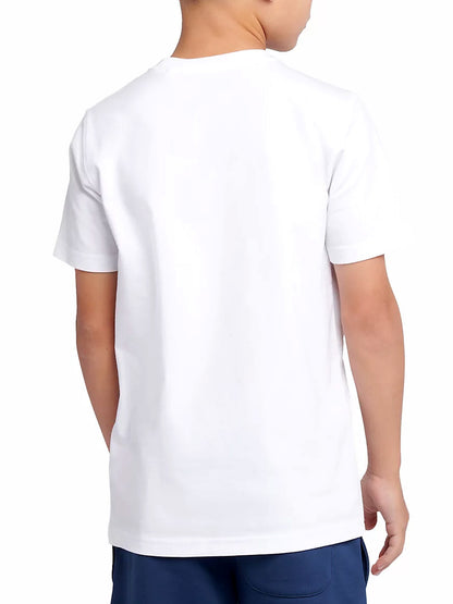 New Balance Jersey Stacked Logo Tee LAKB0253-BWE | Unisex Bambino | Bianco