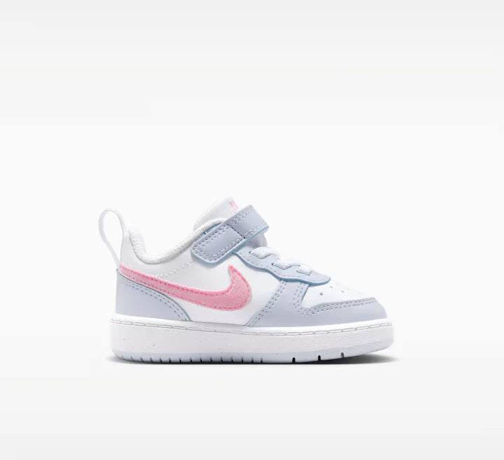NIKE COURT BOROUGH LOW ESS+ TD WHITE/PINK RISE-FOOTBALL GREY IQ2727-101