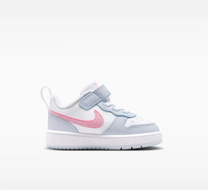 NIKE COURT BOROUGH LOW ESS+ TD WHITE/PINK RISE-FOOTBALL GREY IQ2727-101