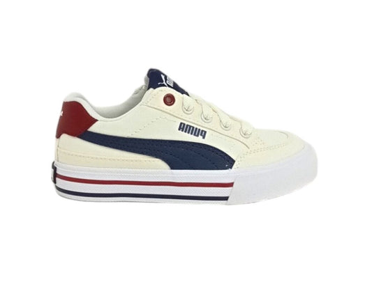 PUMA COURT CLASSIC VULC FS PS WARM WHITE-NAVY-SUGARED ALMOND 396559-01