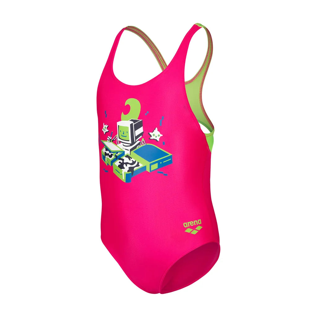Arena KIDS GIRL'S ARENA GAME SWIMSUIT SWIM PRO FREAK ROSE-SOFTGREEN 007233-980