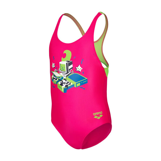Arena KIDS GIRL'S ARENA GAME SWIMSUIT SWIM PRO FREAK ROSE-SOFTGREEN 007233-980