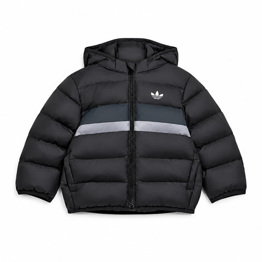 Adidas AOR Puffer Blocking Piumino Imbottito Bambino e Neonato Unisex Design Color Block Nero Poliestere Autunno Inverno Taglie 3 Mesi-4 Anni KR4648