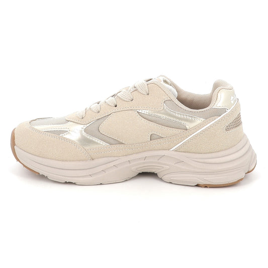 Lotto Boston AMF Patent JR – Scarpe sportive ragazzo unisex beige in nabuk e mesh – 224128-5V3