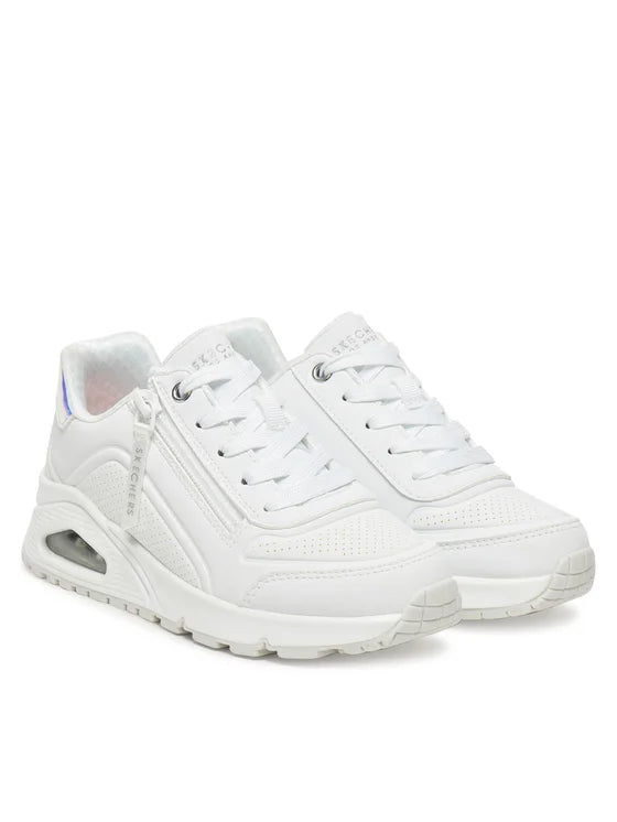 Skechers Uno Gen1 Zip and S Sneakers Bambina Bianche