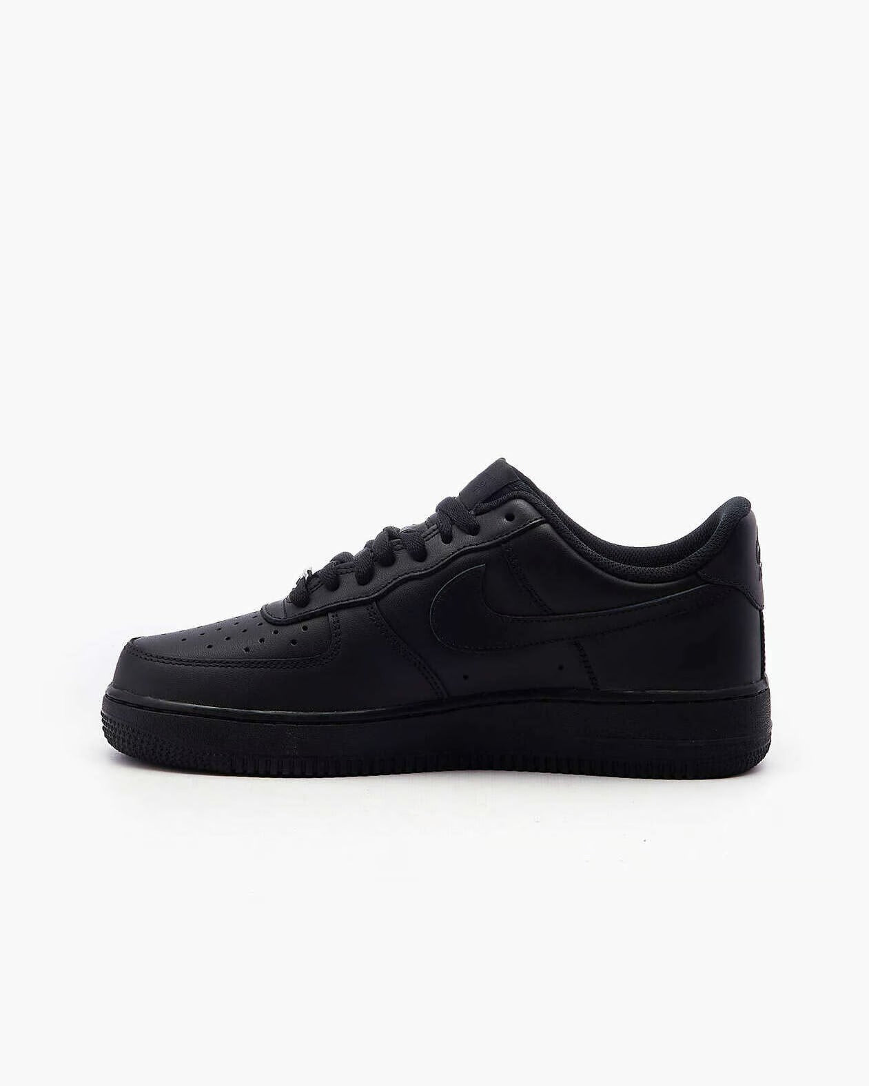 Nike AIR FORCE 1 '07 scarpe in pelle total black uomo nero CW2288-001