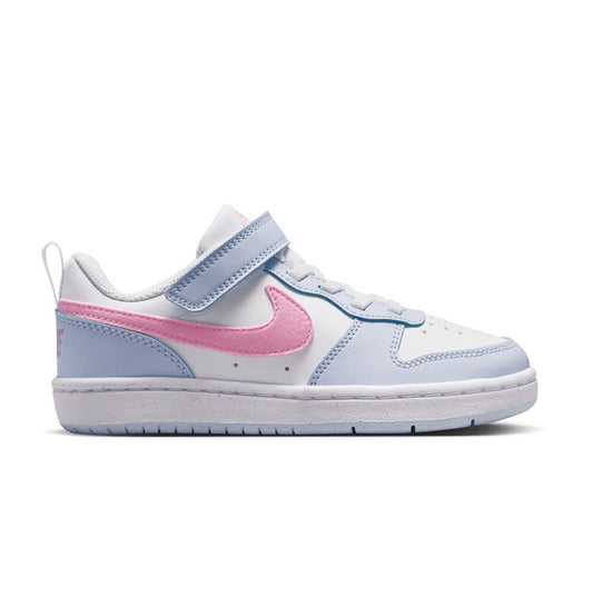 NIKE COURT BOROUGH LOW ESS+ PS WHITE/PINK RISE-FOOTBALL GREY IQ2726-101