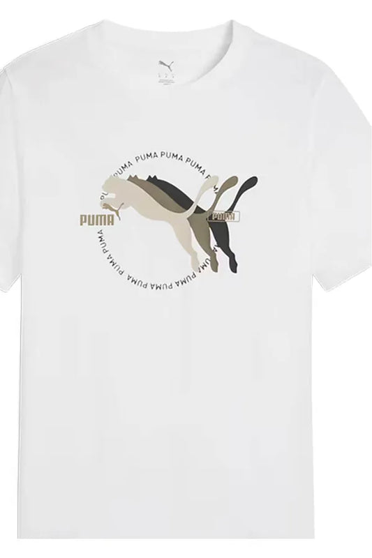 PUMA GRAPHICS MULTIPLE CAT LOGO TEE WHITE 684826-02