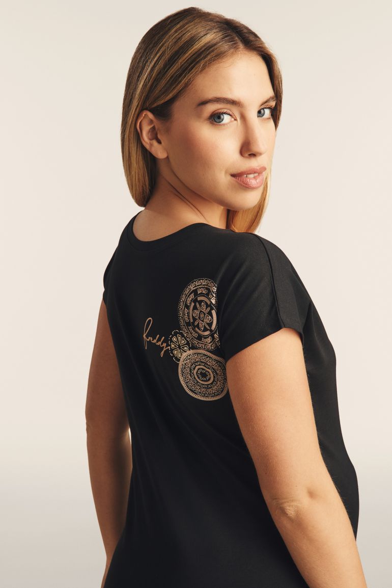 FREDDY T-SHIRT MANICA CORTA NERO S25WTEET8-N