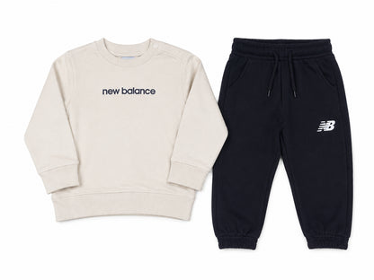 New Balance Linear Crew & FT Small Logo Jogger Set LAKG0497I-LIN | Completo Neonato/a | Linen