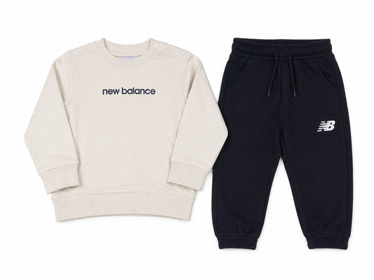 New Balance Linear Crew & FT Small Logo Jogger Set LAKG0497I-LIN | Completo Neonato/a | Linen