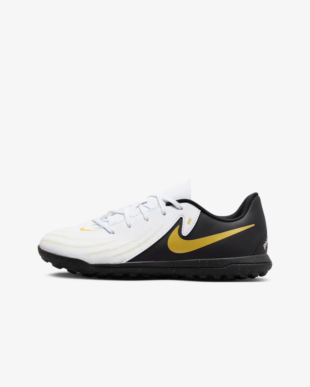 NIKE PHANTOM GX II CLUB TF WHITE/BLACK-MTLC GOLD COIN FJ2604-100