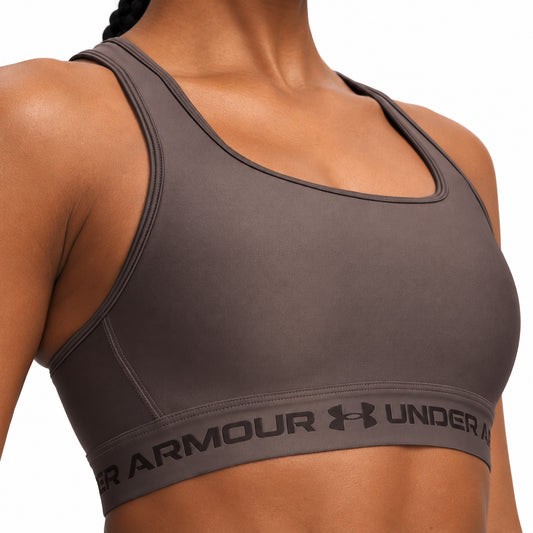 Under Armour Crossback Mid Bra – Reggiseno sportivo donna Peppercorn in poliestere – 1361034-200