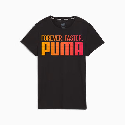 PUMA RUN FAVROITES FOREVER FASTER GRAPHIC TEE MIDNIGHT PLUM 526144-44