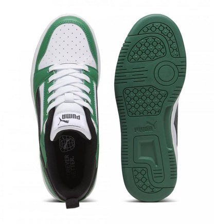 PUMA Puma Rebound V6 Lo Jr White- Black-Archive Green 393833-05