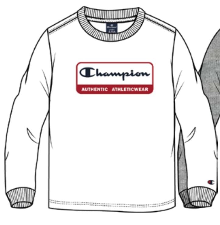 CHAMPION Long Sleeve Crewneck T-Shirt	WHT 306518-WW001