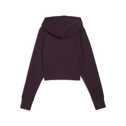 PUMA CLASSICS+ RELAXED CROPPED HOODIE MIDNIGHT PLUM 626559-44