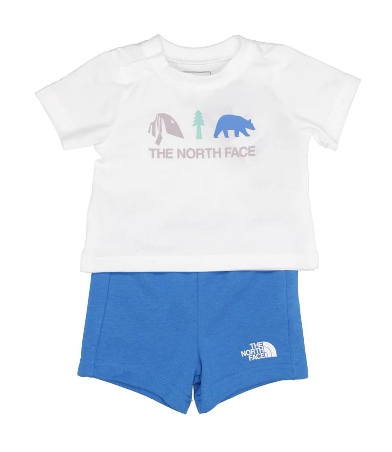 THE NORTH FACE BABY COTTON SUMMER SET- GRAPHIC TNF WHITE/HERO BLUE NF0A8BA3TL41