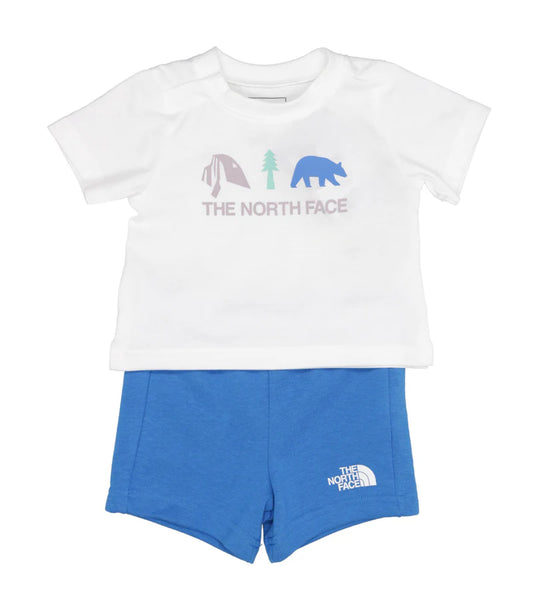 THE NORTH FACE BABY COTTON SUMMER SET- GRAPHIC TNF WHITE/HERO BLUE NF0A8BA3TL41