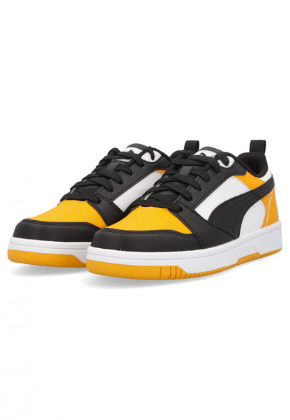 PUMA REBOUND V6 LO JR PUMA WHITE-PUMA BLACK-TANGERINE 393833-18