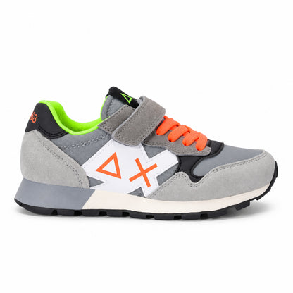 Sun68 Jaki Fluo Kid Z46323K-34 – Grigio | Scarpe sportive bambino in mesh con dettagli fluo, sneakers casual per il tempo libero e l’uso quotidiano