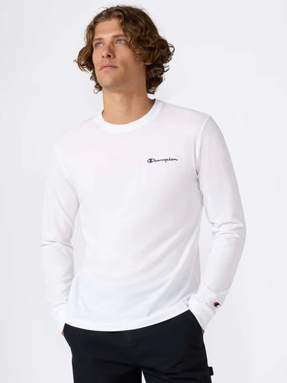 CHAMPION CREWNECK LONG SLEEVE T-SHIRT WHT 221799-WW001