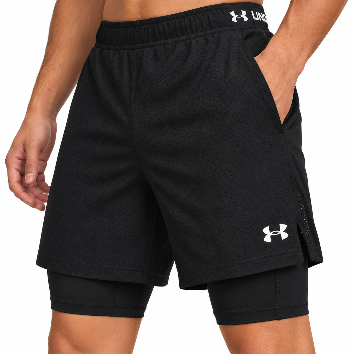 Under Armour UA Vanish Woven Short 2.0 2N1 6013950-001 – Pantaloncini uomo neri 2 in 1, shorts sportivi per allenamento, palestra e tempo libero sport