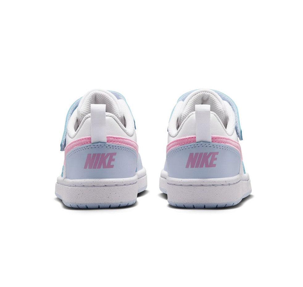 NIKE COURT BOROUGH LOW ESS+ PS WHITE/PINK RISE-FOOTBALL GREY IQ2726-101