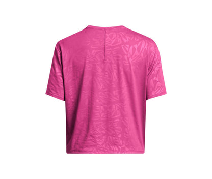 UNDER ARMOUR RUSH ENERGY EMBOSS CROP SS	ASTRO PINK 1383640-686