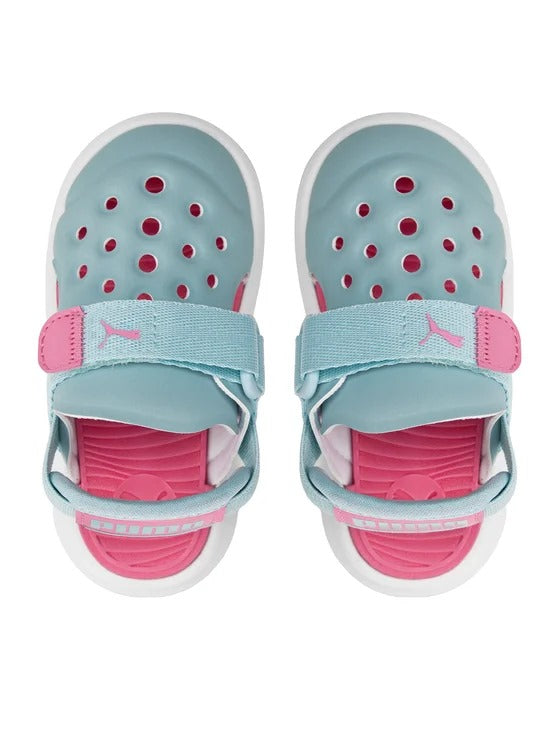 PUMA EVOLVE SANDAL AC INF TURQUOISE SURF-FAST PINK-WHITE 389148-09