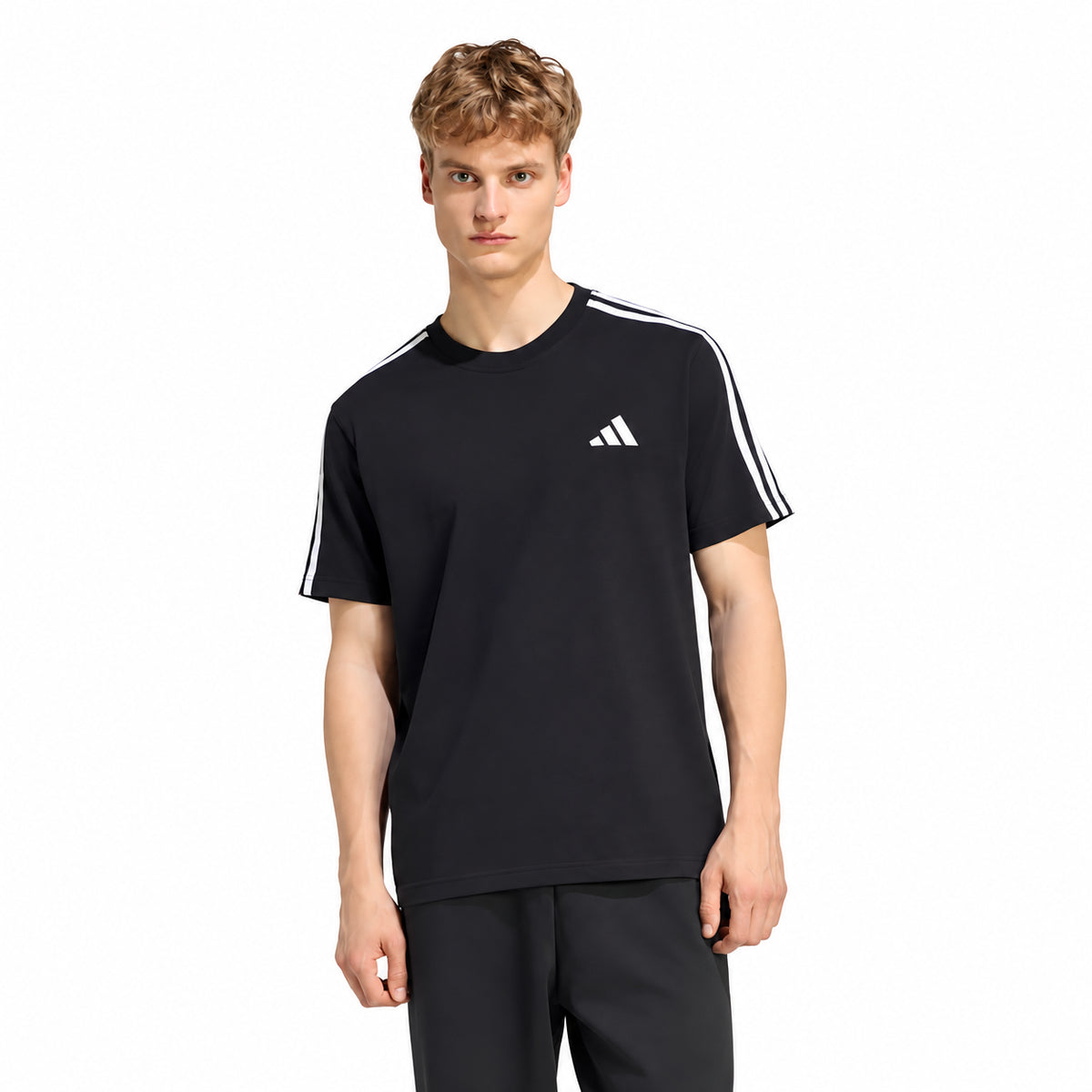 ADIDAS Essentials 3-Stripes Single Jersey - Black/White KX8132