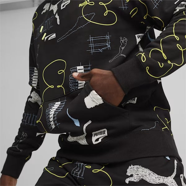 PUMA CLASSICS BRAND LOVE AOP HOODIE TR BLACK-AOP 624300-01