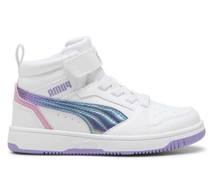 PUMA REBOUND V6 MID BOUNCY SKY AC+ PS PUMA WHITE-LAVENDER ALERT-MAUVED OUT 398726-01